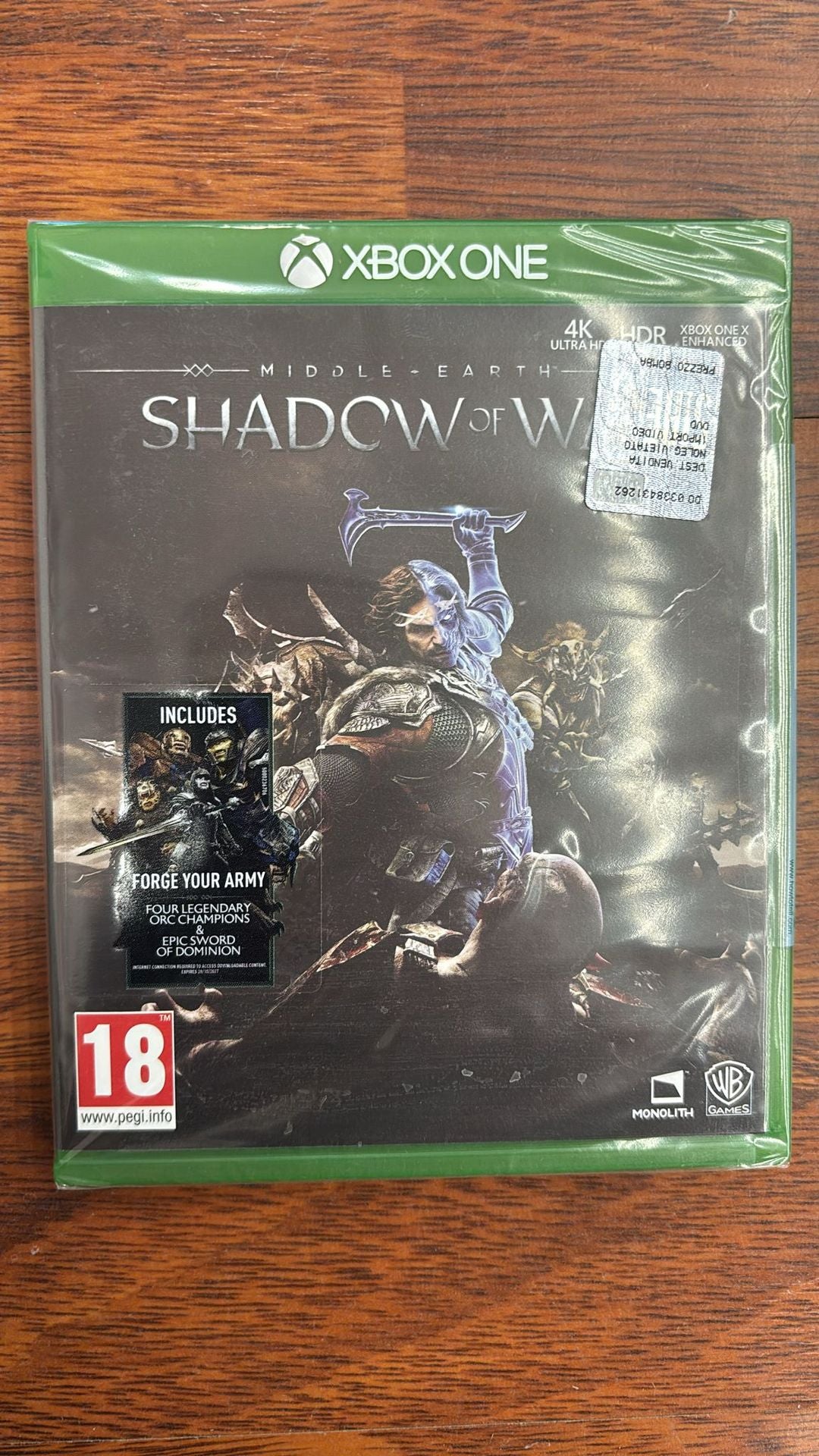 LA TERRA DI MEZZO L'OMBRA DELLA GUERRA (MIDDLE EARTH SHADOW OF WAR) XBOX ONE UK