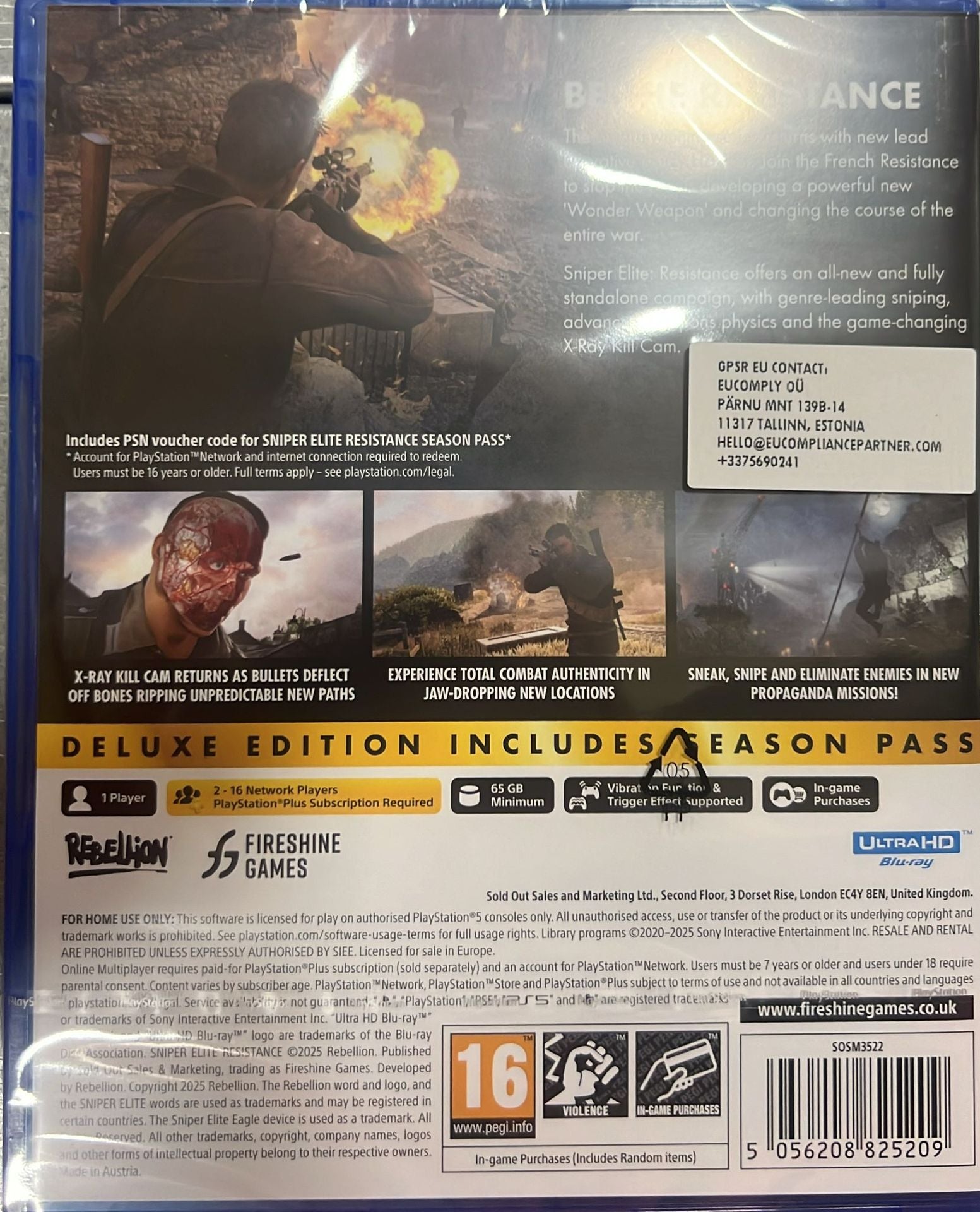 Sniper Elite Resistance Deluxe Edition Ps5 UK