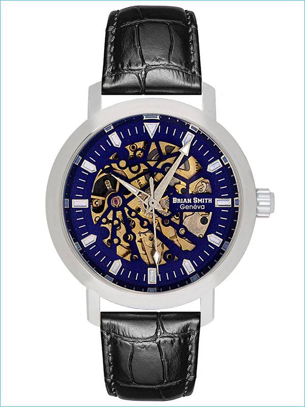 BRIAN SMITH - AUTOMATIC GENEVE BLACK/BLUE/SILVER WATCH - 1304