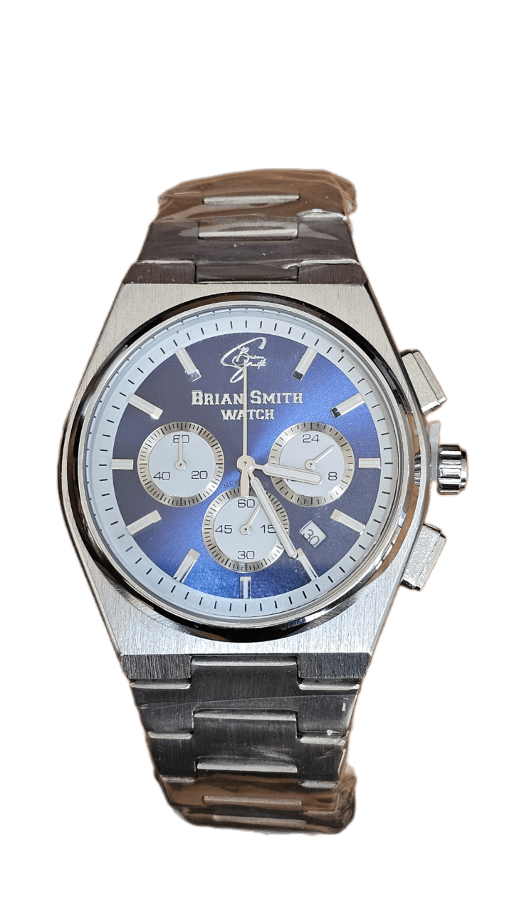 Brian Smith - Orologio Cronometro New York Argento/Blu - 3184