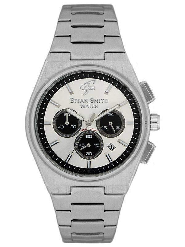 BRIAN SMITH - NEW YORK SILVER/BLACK STOPWATCH - 3184