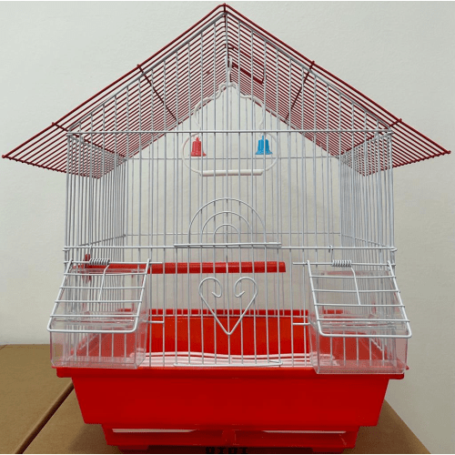 METAL BIRD CAGE A101 CM 28X38X21 - RED