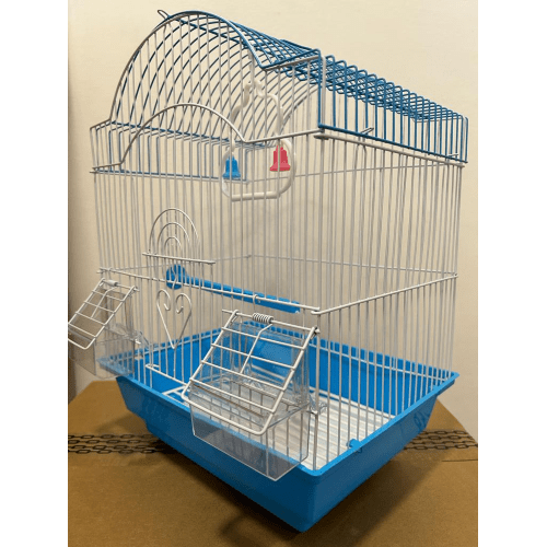 METAL BIRD CAGE A113 CM 28X38X21 - LIGHT BLUE