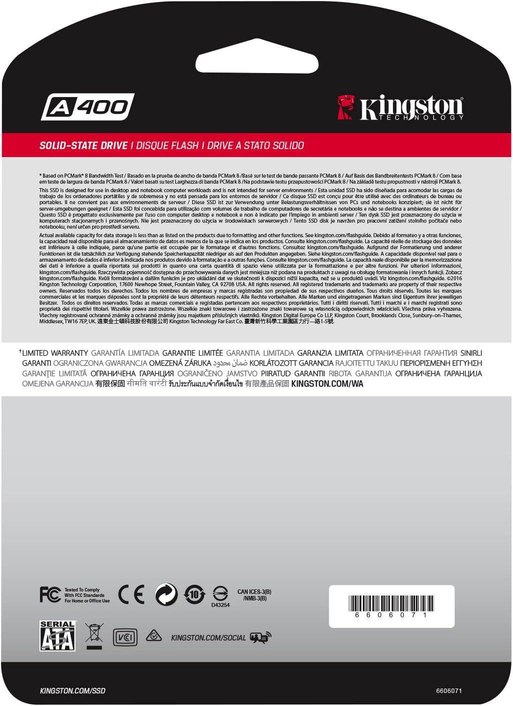 KINGSTON A400 2.5 inch 480GB internal SSD