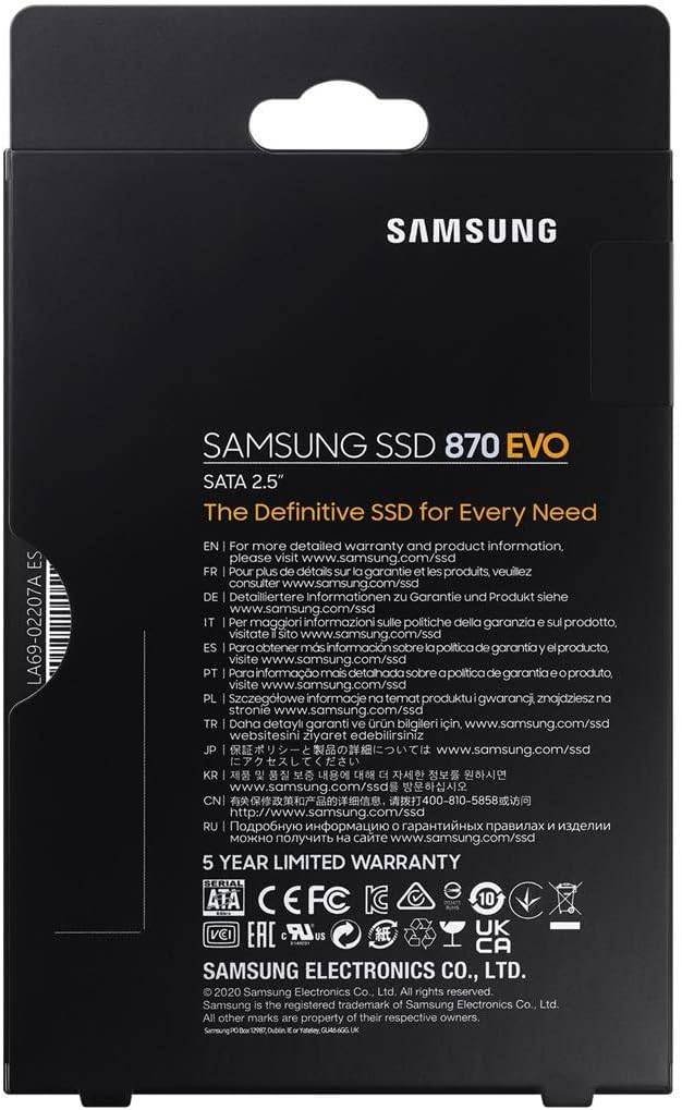 Samsung Ssd 870 Evo Sata 2.5 250Gb Mz-77E250B